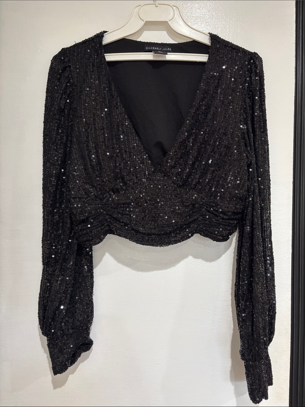 Sincerly Jules Black Sequin Top